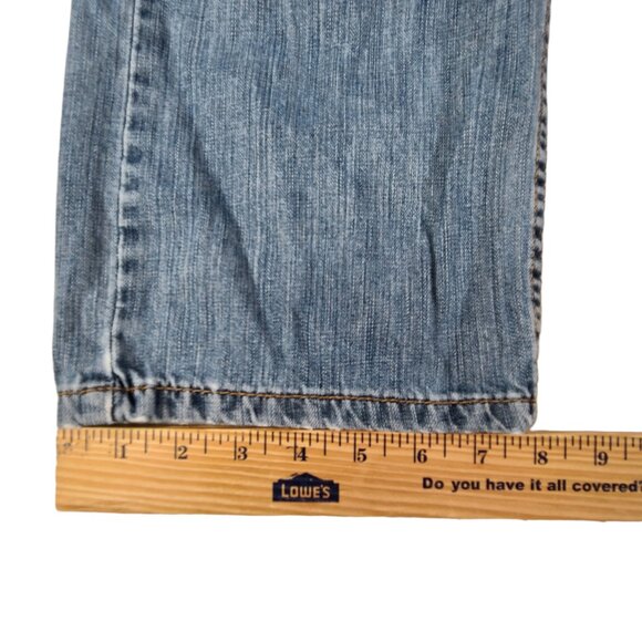Levi's 505 Jeans Mens 33x32 (34x31) Regular Straight Leg Light Wash Distressed * - Picture 15 of 16